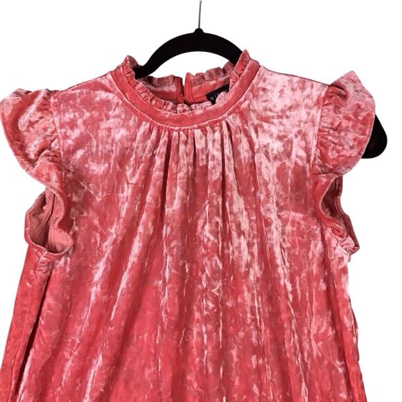 Gibsonlook Velvet Flutter Sleeve Mock Neck Top Pink Women’s XS NWOT - Picture 5 of 10